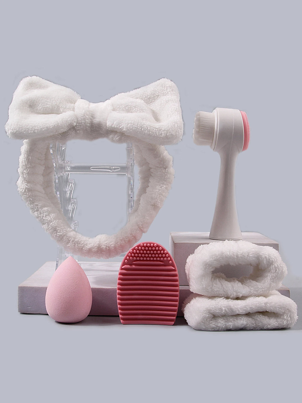 6-Piece Skincare Cleansing Set – Brush, Sponge & Hair Band Skincare Tool Kit Nixie