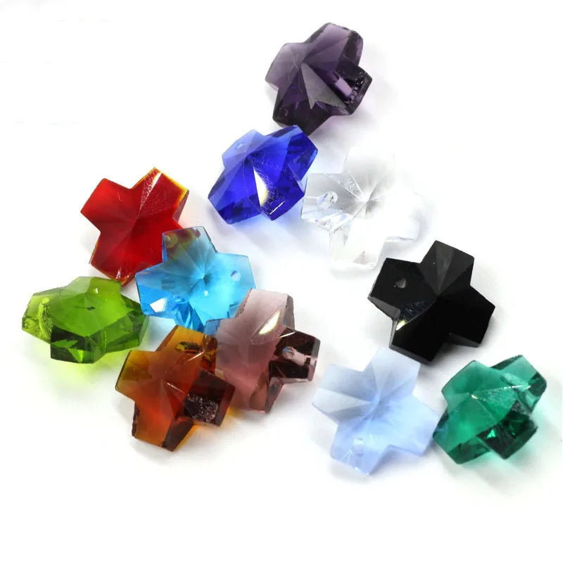 Crystal Heart Pendants & Faceted Glass Beads for DIY Jewelry