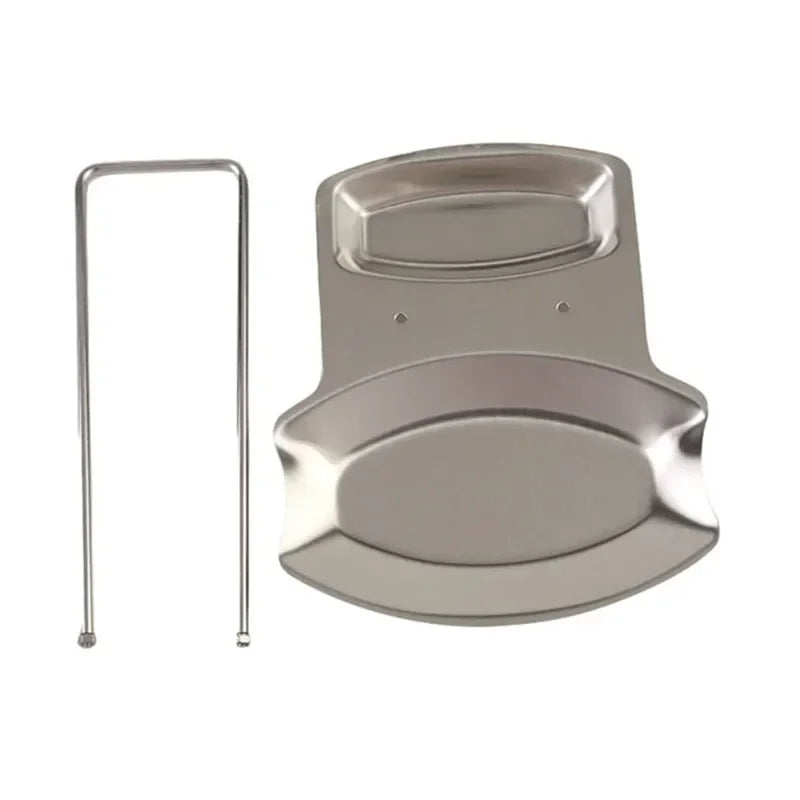 Stainless Steel Pot Lid & Spoon Holder Drain Rack Kitchen Kitchen Lid Rack Nixie silver