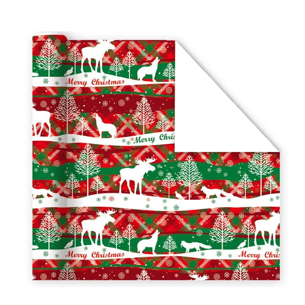 Vintage Christmas Gift Wrapping Paper – Santa & Tree DIY Craft Gift Wrapping Paper Nixie