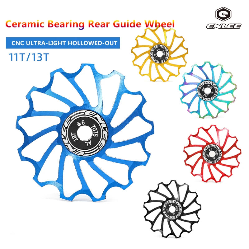 ENLEE 11T/13T Ceramic Bearing Jockey Wheel MTB Road Bike Derailleur Derailleur Jockey Wheel Nixie