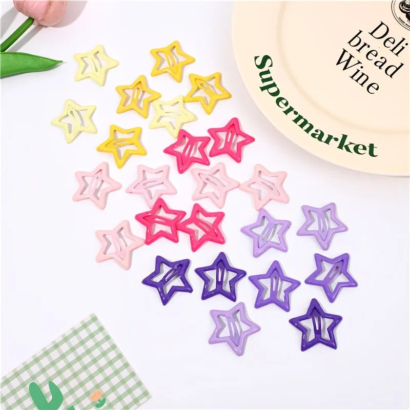 24/48pcs Star BB Hair Clips Set – Colorful Girls' Hairpins Girls Hair Clips Nixie