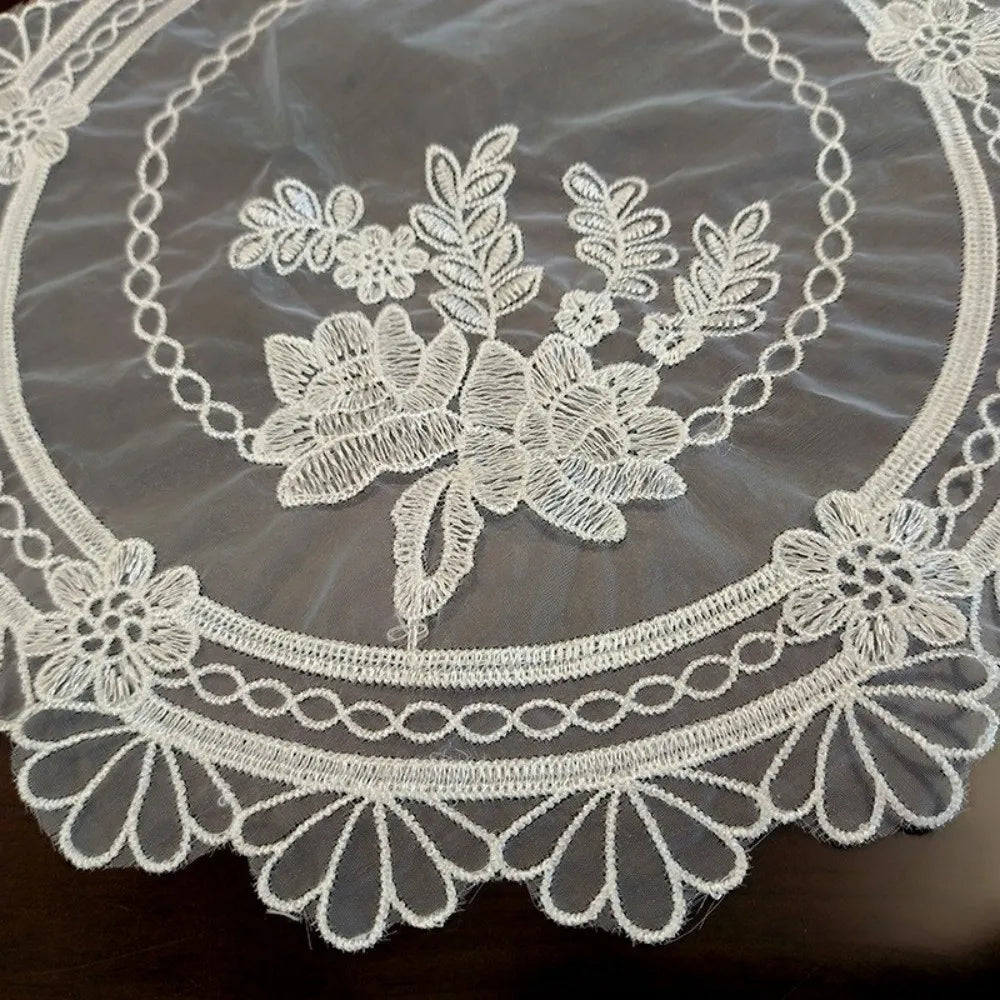 European Lace Embroidery Placemat Round Tray Mat Table Cloth Lace Table Placemat Nixie