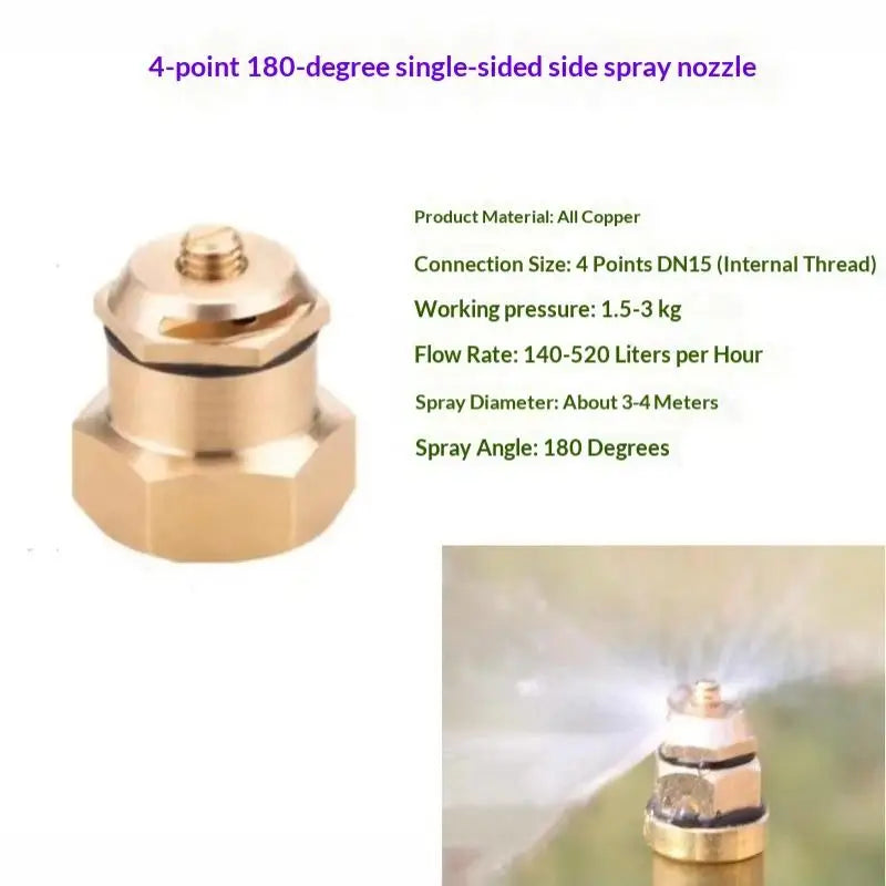 Brass Adjustable Micro Sprinkler Nozzle 180° Garden Irrigation Garden Sprinkler Nozzle Nixie A6