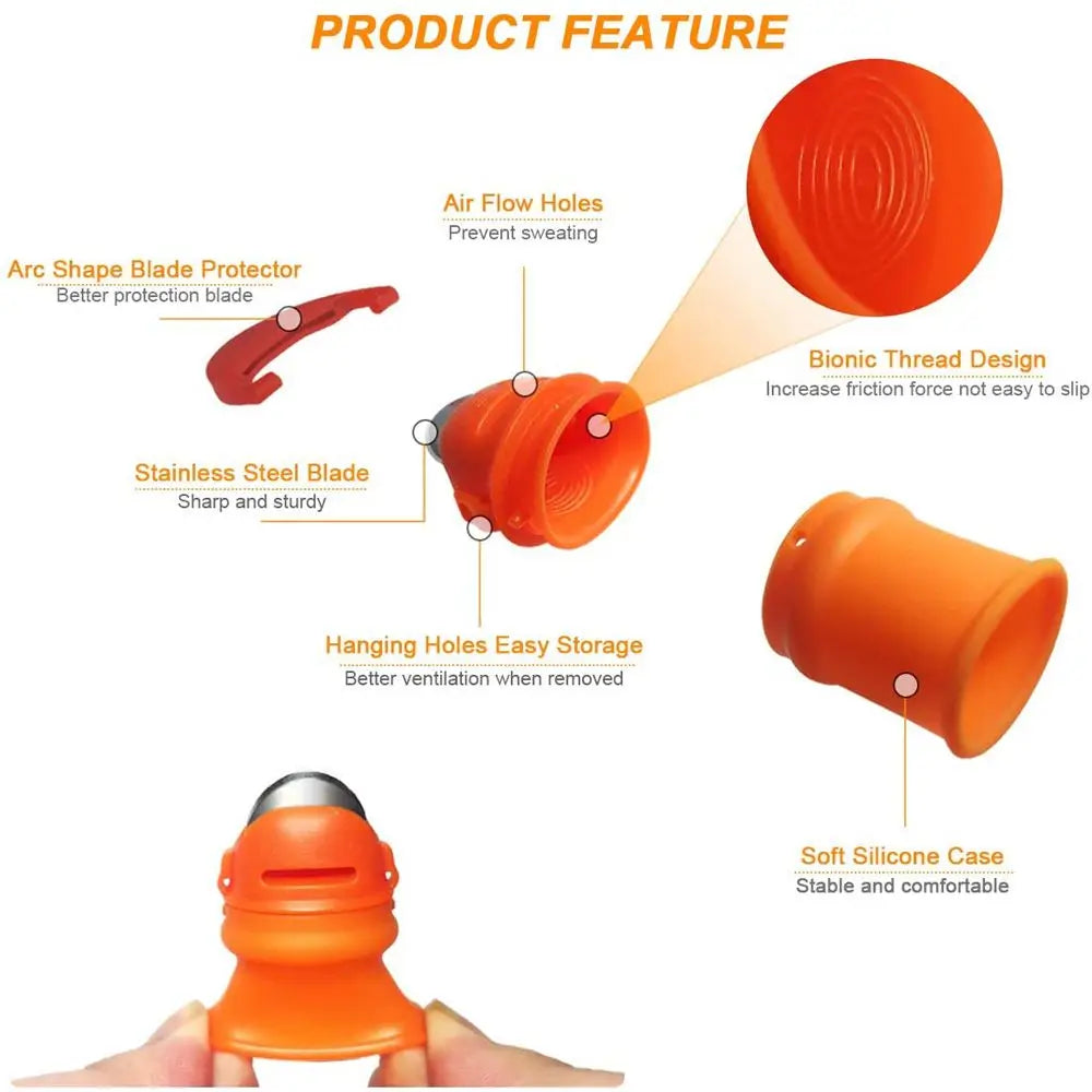 Thumb Cutter & Cut-Resistant Finger Sleeve Bean Picker Set Garden Harvesting Tool Nixie