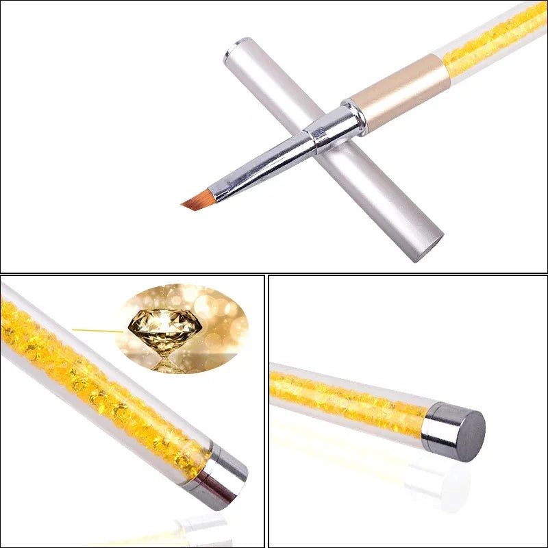 Nail Art Brush Pen – Rhinestone Metal Handle & Cap | Nixie Nail Art Brush Nixie