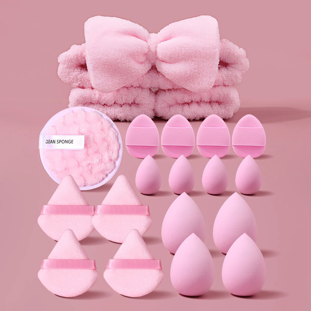 20Pcs Makeup Sponge Set – Puff, Hairband & Wristband Kit Makeup Sponge Set Nixie Default Title