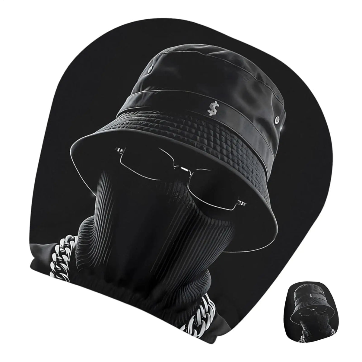 Hip-Hop Masked Figure Car Headrest Cover Funny Pillowcase Car Headrest Cover Nixie