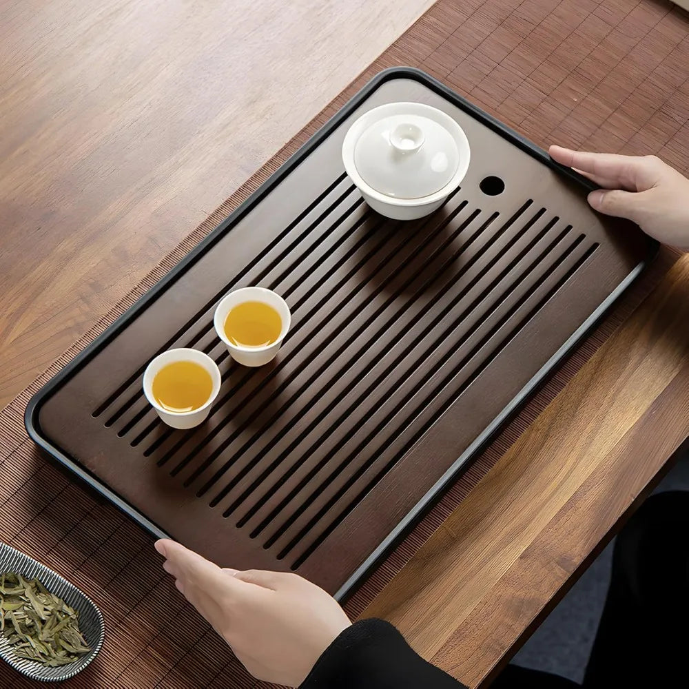Bamboo Kung Fu Tea Tray – Portable Detachable Drain Tray Bamboo Tea Tray Nixie