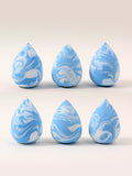 6-Piece Water-Drop Makeup Sponge Set – Wet & Dry Foundation Puffs Makeup Sponge Set Nixie Blue