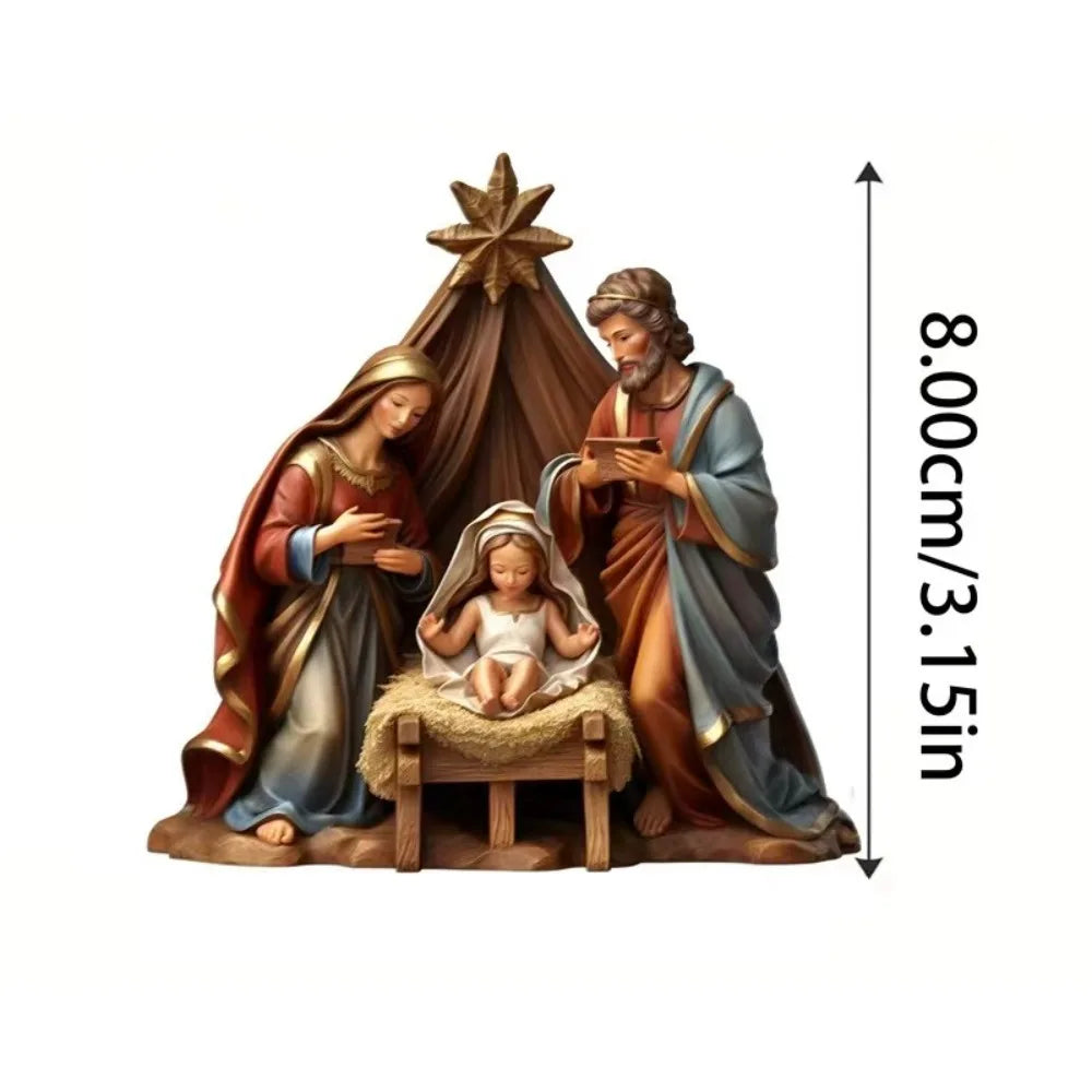Acrylic Nativity Scene Christmas Pendant | Double-Sided Ornament