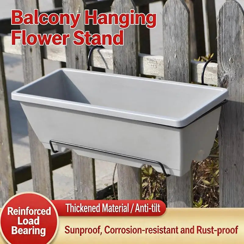 Rectangular Hanging Flower Pot Rack – Balcony Vegetable Planter