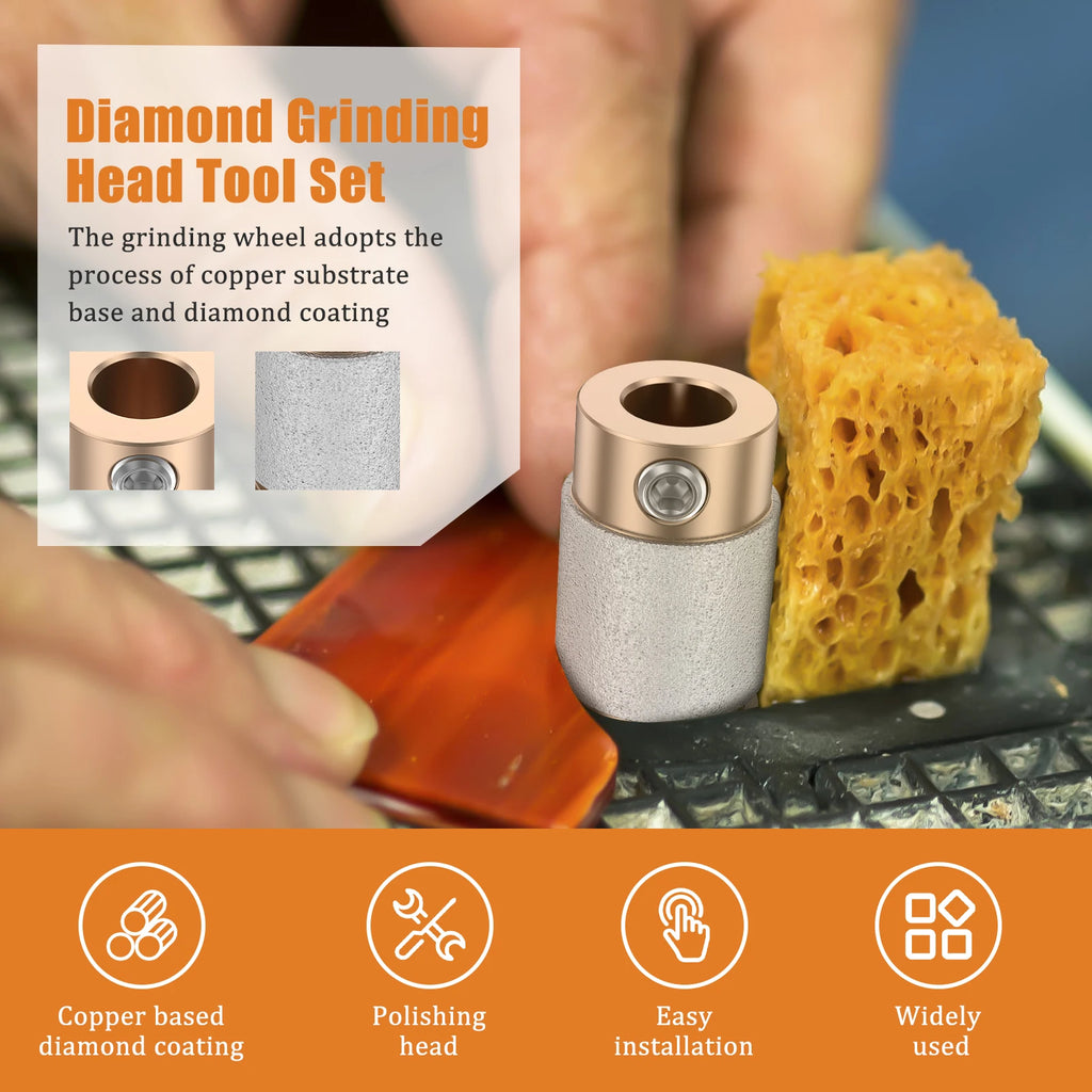 Diamond Stained Glass Grinder Bits Set – Brass Core 2-Pack Glass Grinder Bits Nixie