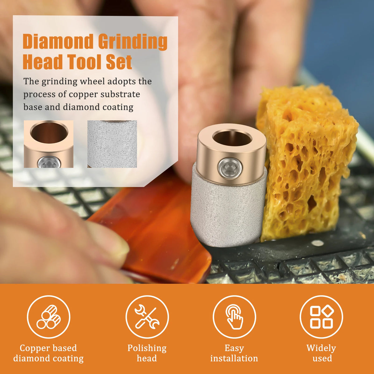 Diamond Stained Glass Grinder Bits Set – Brass Core 2-Pack Glass Grinder Bits Nixie
