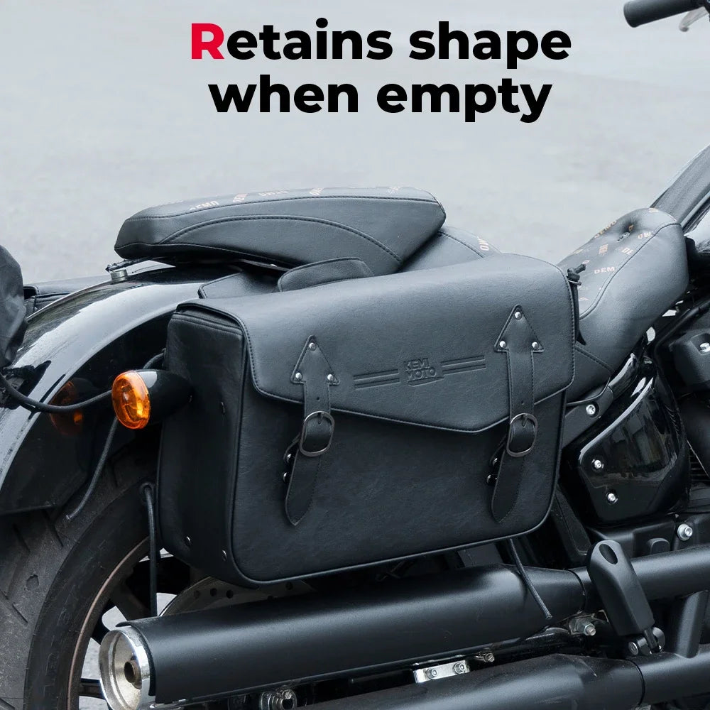 PU Leather Motorcycle Saddlebags – Waterproof Throw Over Side Bags Motorcycle Saddlebags Nixie