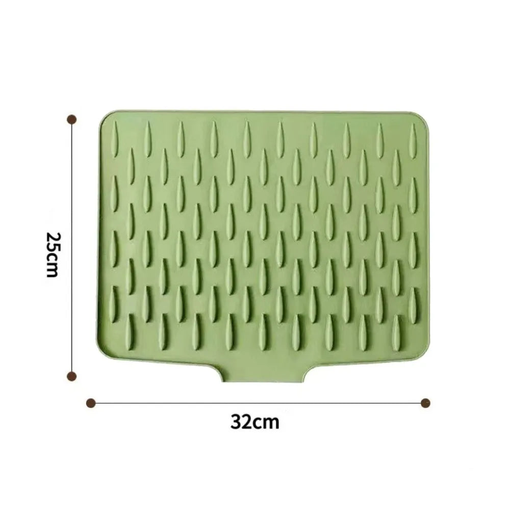 Silicone Kitchen Drain Mat – Heat Resistant & Non-Slip Kitchen Drain Mat Nixie Green-25-32cm