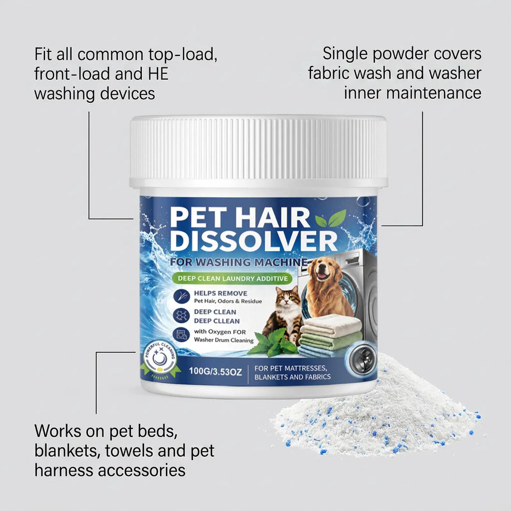 Pet Hair Dissolver Laundry Cleaner 100g – Cat & Dog Hair Remover Pet Laundry Cleaner Nixie