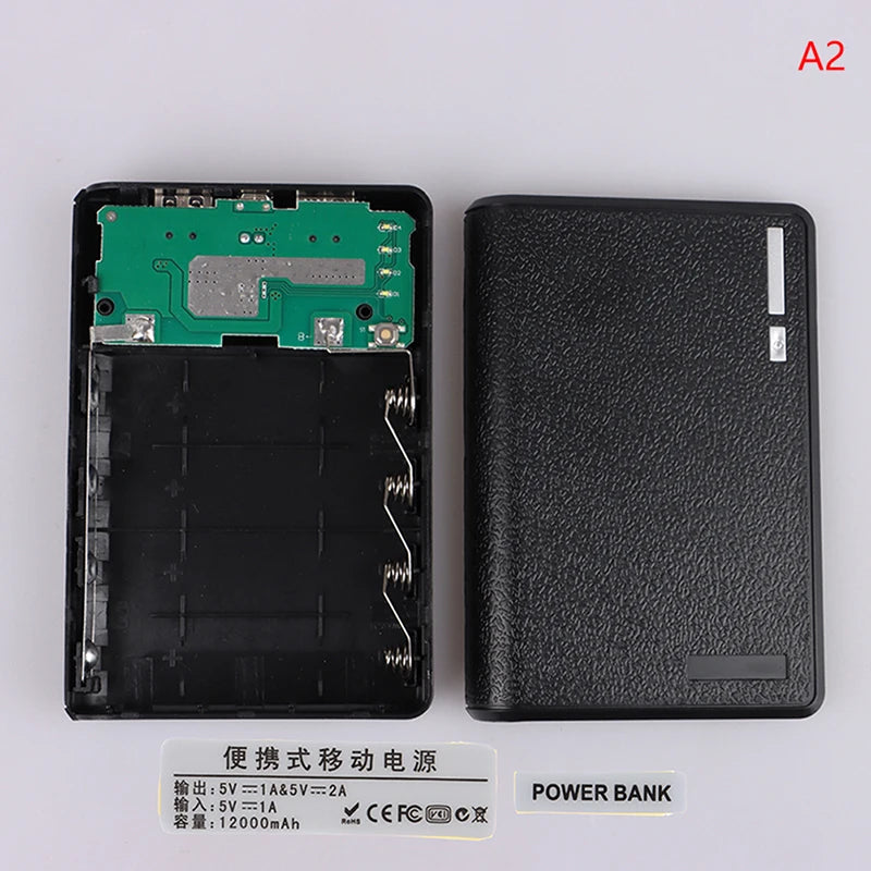 4x18650 DIY Power Bank Case 5V Dual USB Solderless Kit DIY Power Bank Case Nixie Black