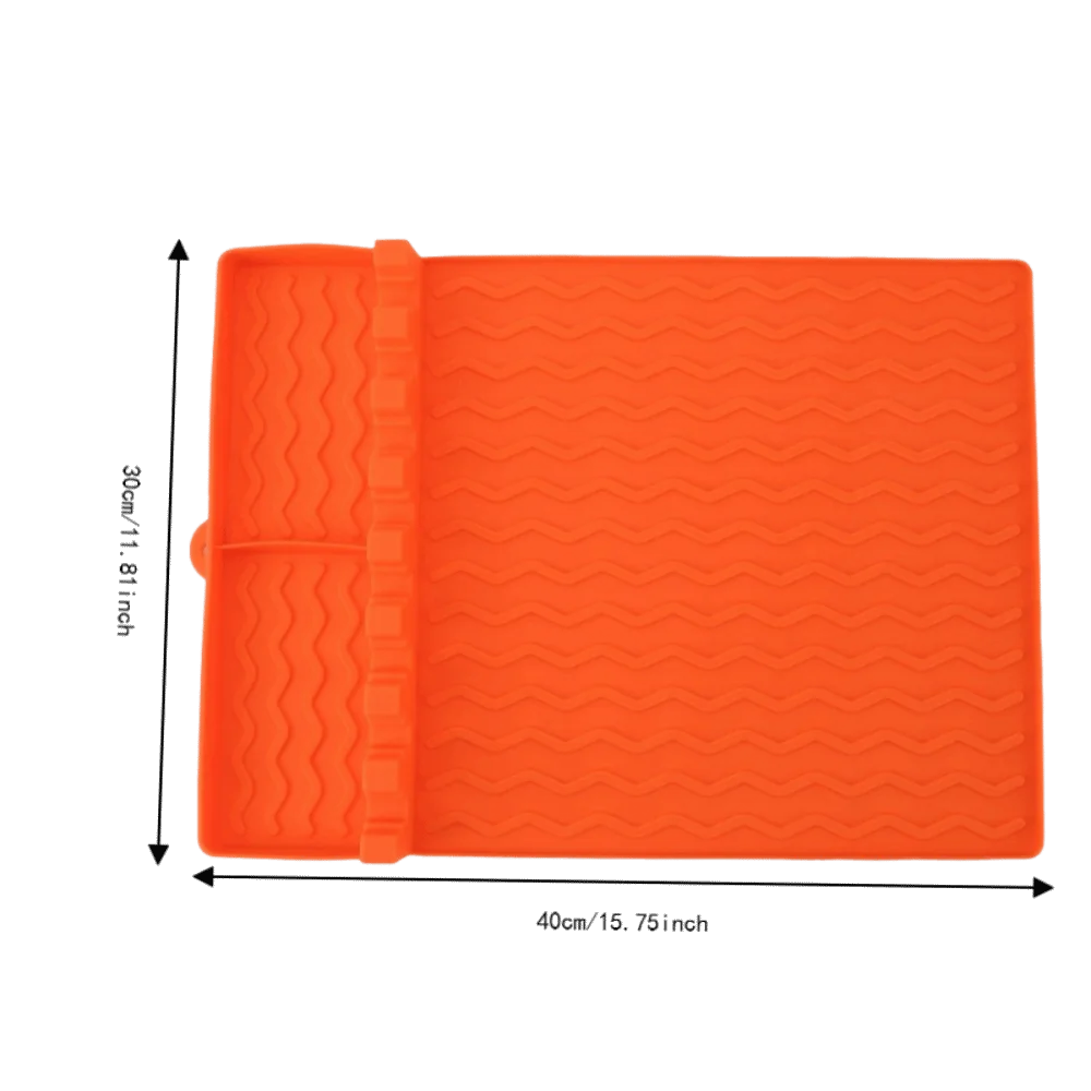 Silicone Griddle Mat – Heat Resistant Wavy Drip Pad, Orange Silicone Griddle Mat Nixie