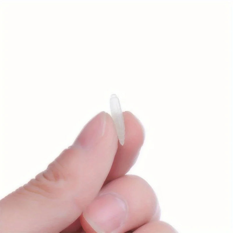 50Pcs Soft Bait Grub Worms 1.6cm Ivory PVC Fishing Lures