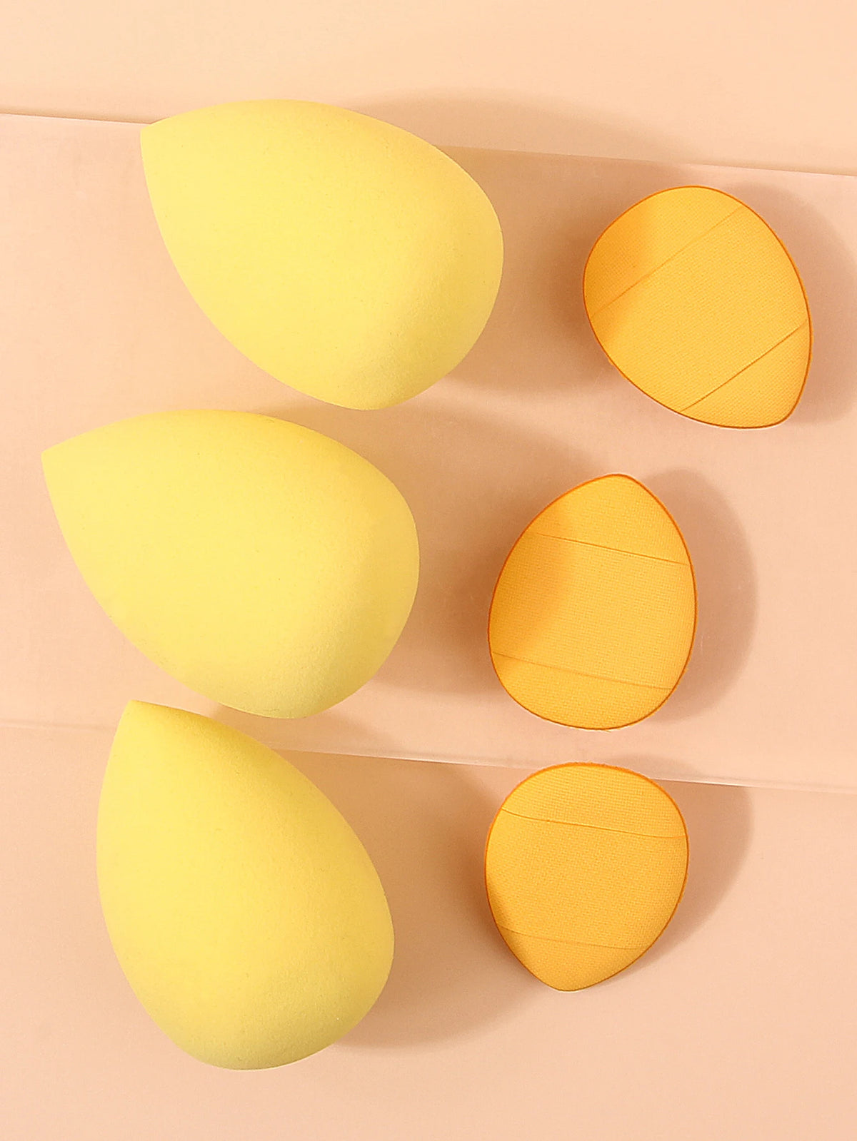 6PCS Yellow Waterdrop Makeup Sponge Set – Foundation & Concealer Makeup Sponge Set Nixie