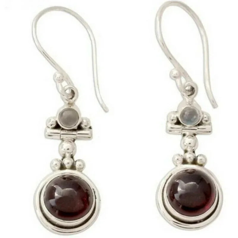 Vintage Red Crystal Drop Stud Earrings – Zinc Alloy & Glass Crystal Stud Earrings Nixie