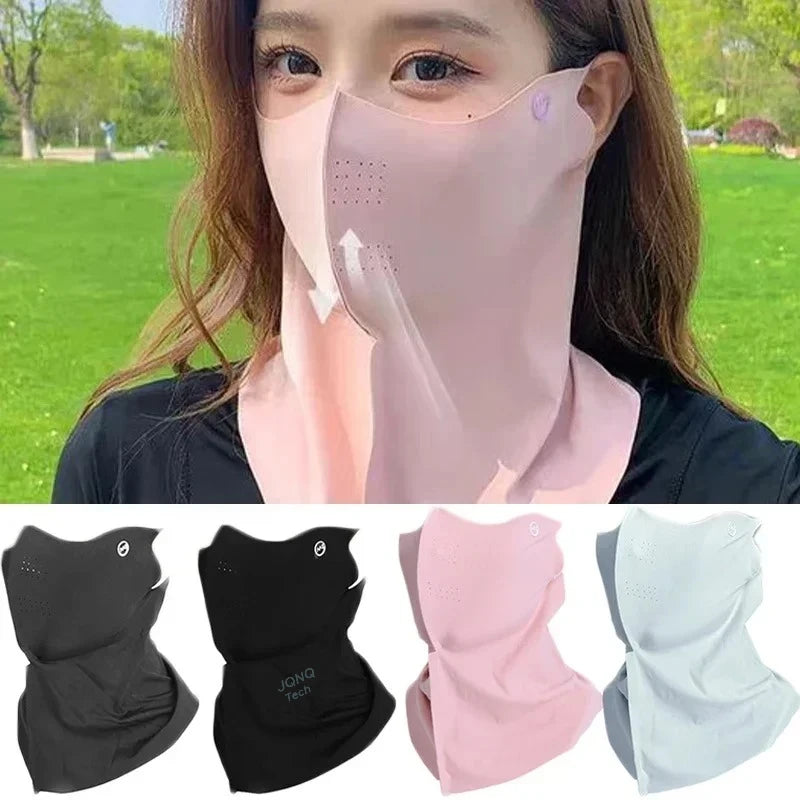 Women's UPF 50+ Ice Silk Neck Scarf & Sun Face Cover Sun Protection Scarf Nixie