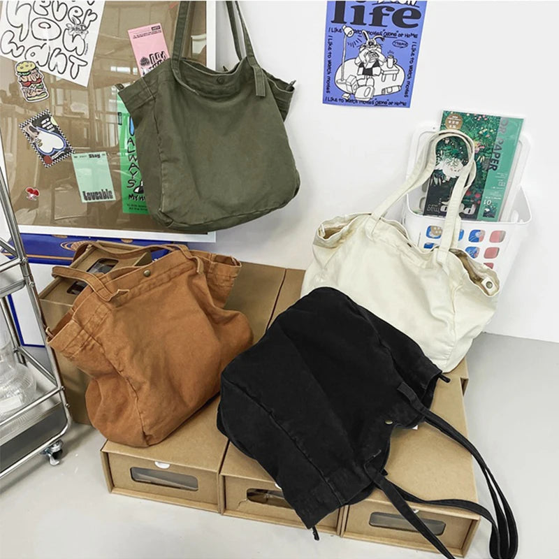 Canvas Tote Bag – Large Crossbody Shoulder Bag for Women Canvas Shoulder Tote Nixie