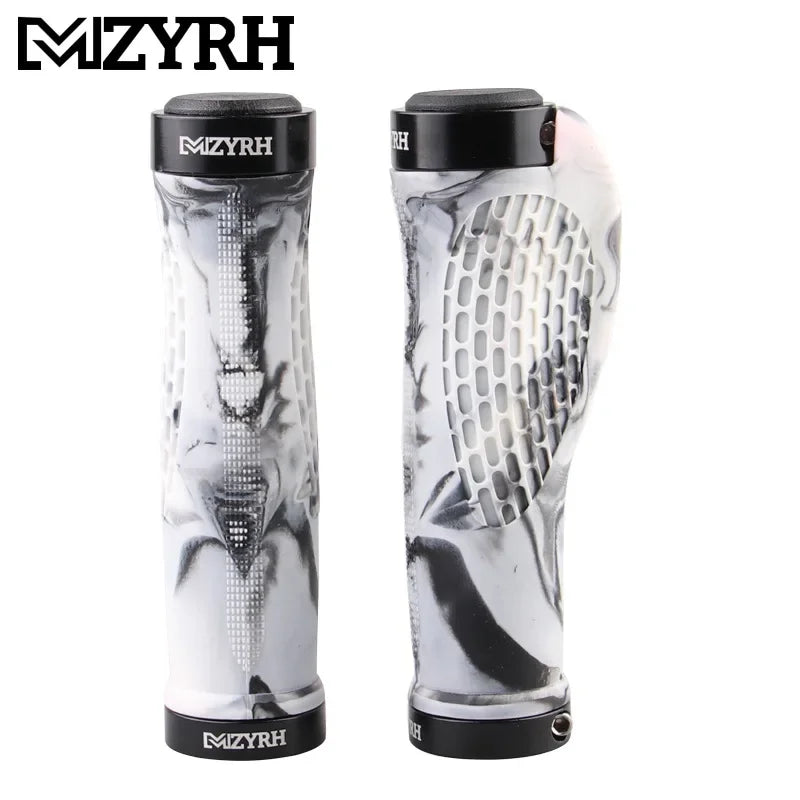 MTB Lock-On Handlebar Grips – Anti-Slip Mountain Bike Grips Bike Handlebar Grips Nixie BLACK-WHITE