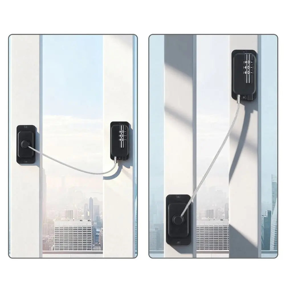 No-Drill Child Safety Window Lock – Adjustable Password Lock