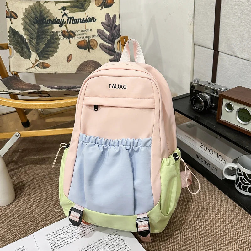 Nixie Color-Block Nylon Backpack | Travel & College Bag Nylon Backpack Nixie