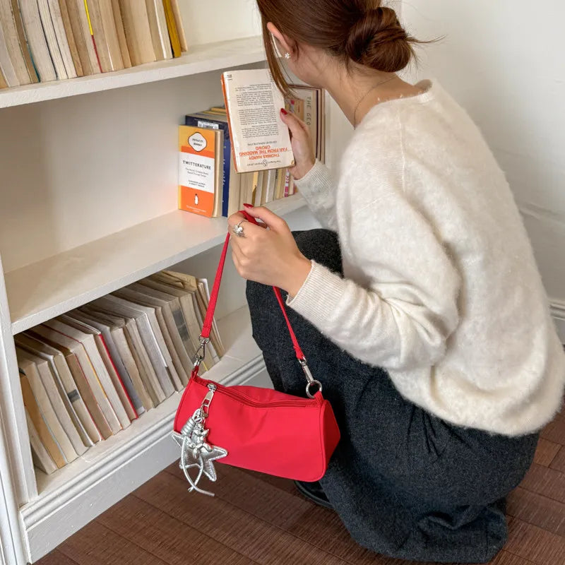 Women's Nylon Shoulder Bag – Stylish Satchel for Daily Use