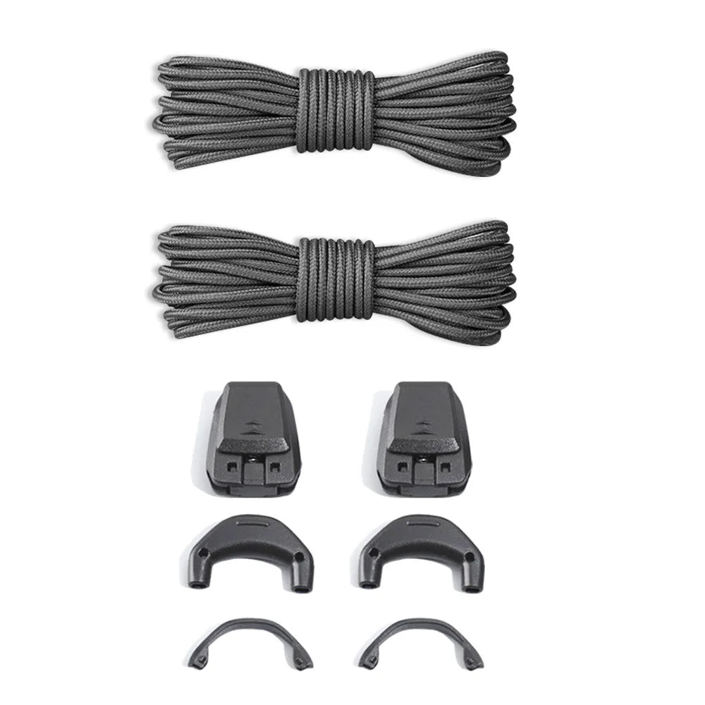 No-Tie Round Shoelaces Quick Lace Kit – Adults & Kids No-Tie Shoelaces Nixie Dark Grey-120CM