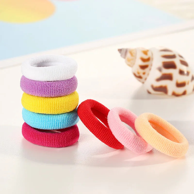 100pcs Mini Elastic Hair Ties Multicolor – Gentle & Secure Hold Elastic Hair Ties Nixie