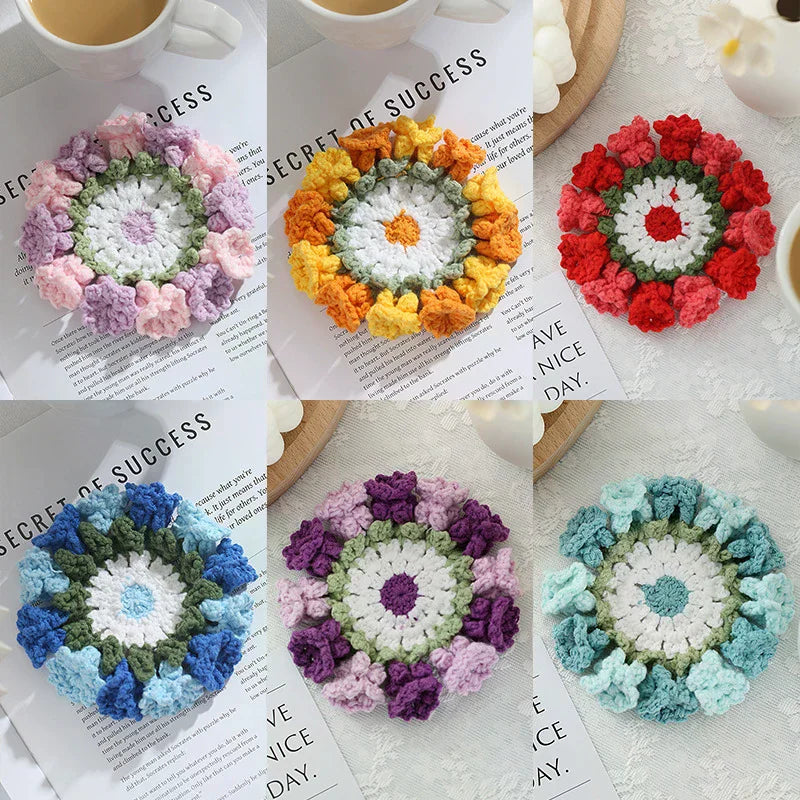 Crochet Lily of the Valley Flower Coaster – Handmade Cup Mat Crochet Flower Coaster Nixie