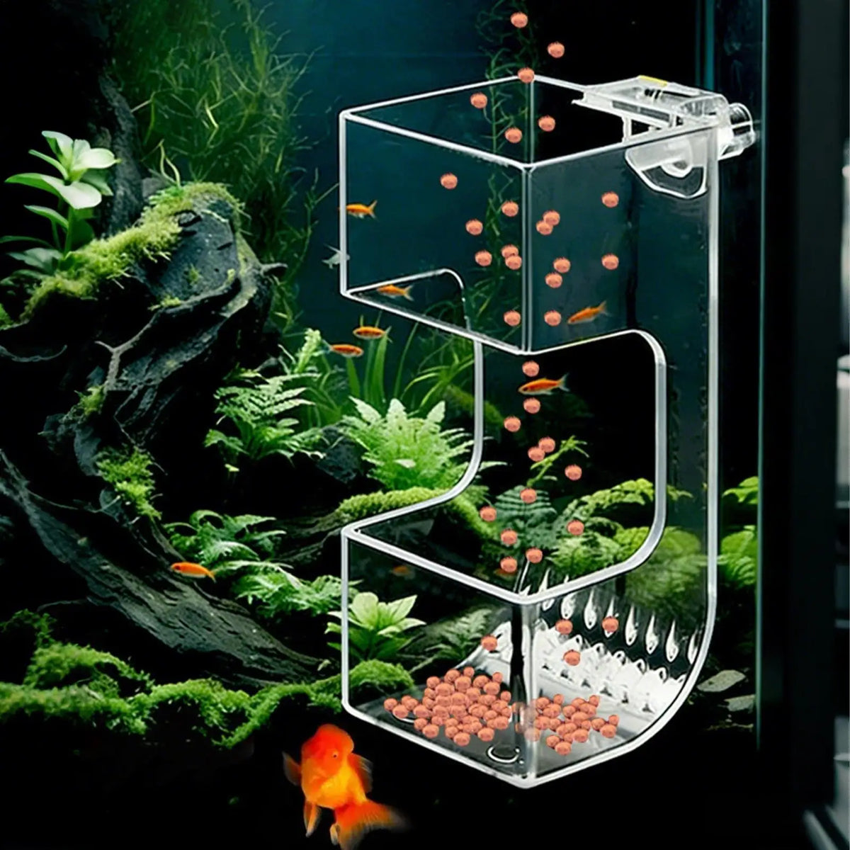 Transparent Aquarium Fish Feeder Box – Anti-Drift Sinking