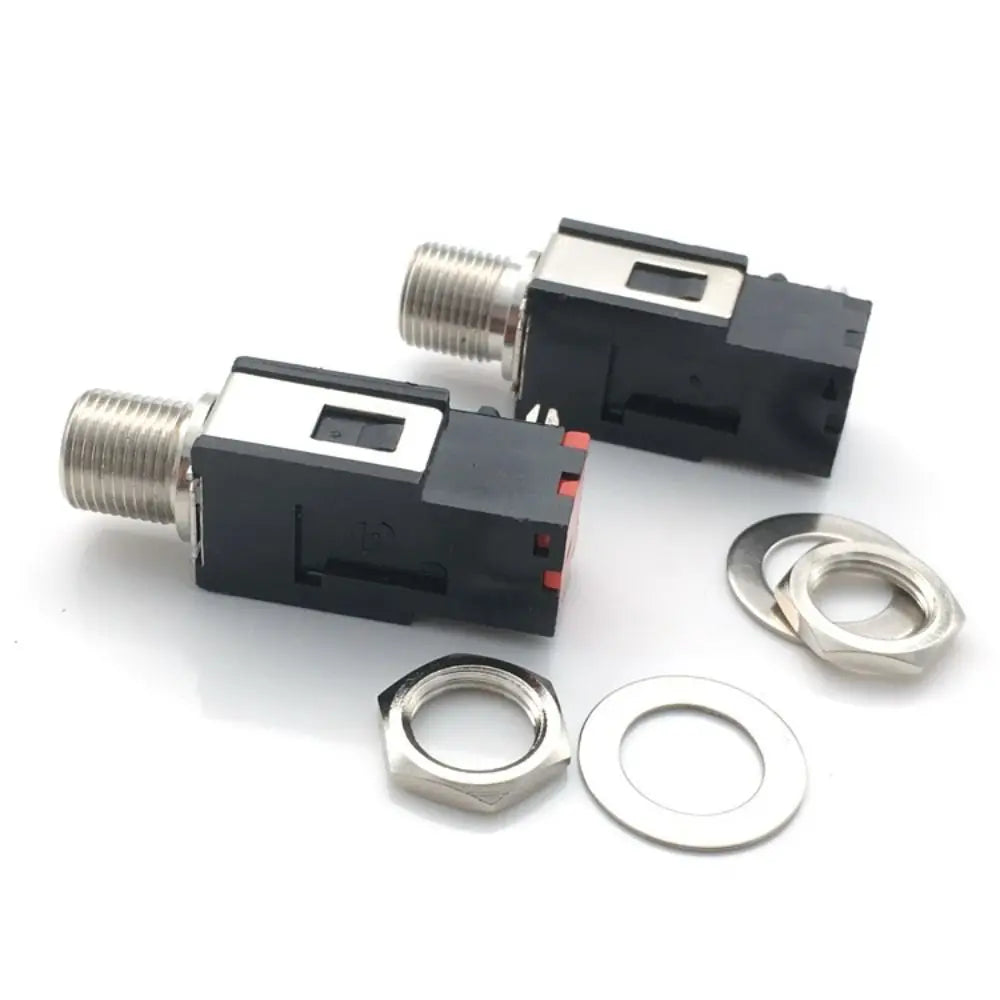 6.35mm Female Audio Jack Connector – Mono/Stereo Thread Lock Audio Jack Connector Nixie