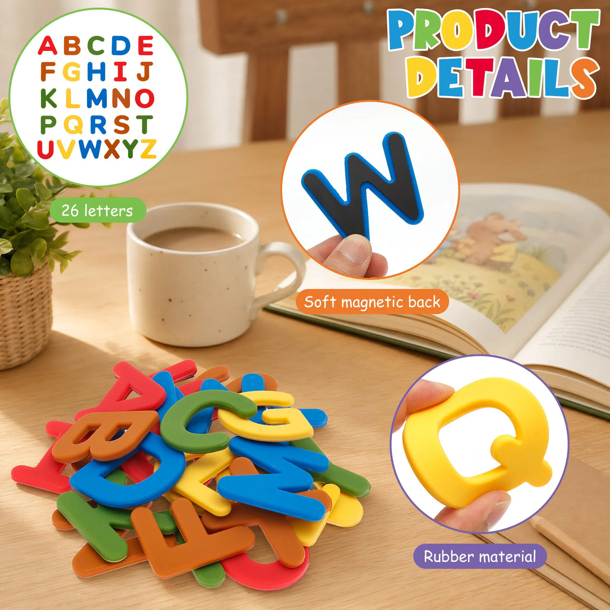 26Pcs Silicone Magnetic Alphabet Letters ABC Fridge Learning Toy Magnetic Learning Toy Nixie