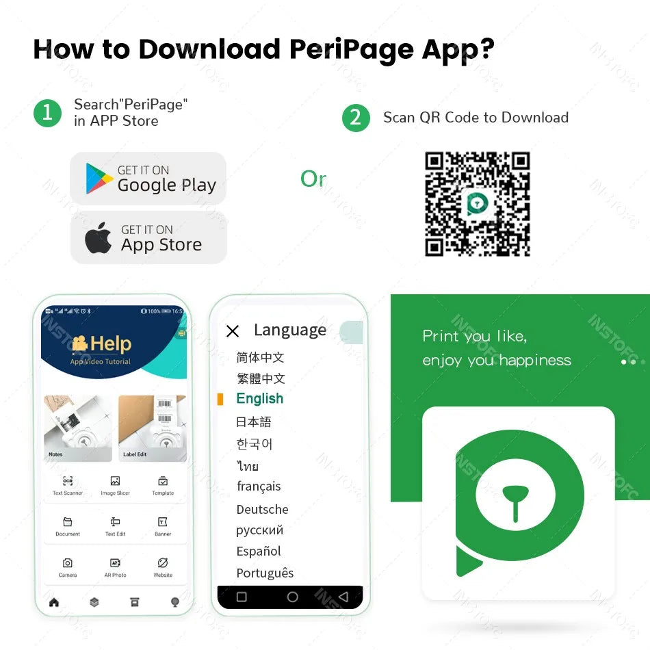 PeriPage A6 Portable Bluetooth Thermal Printer 304DPI