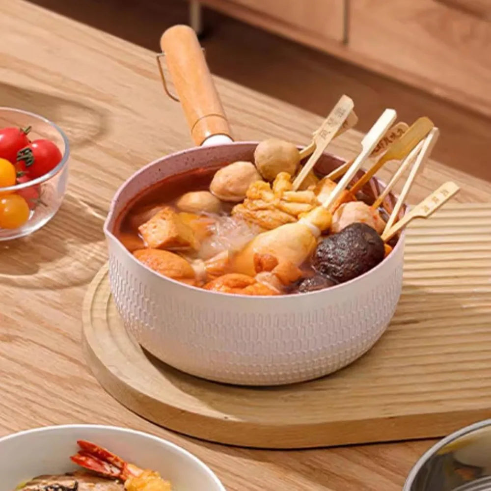 Non-Stick Frying Pan Wood Handle – Home, Camping & Baby Food Non-Stick Skillet Nixie
