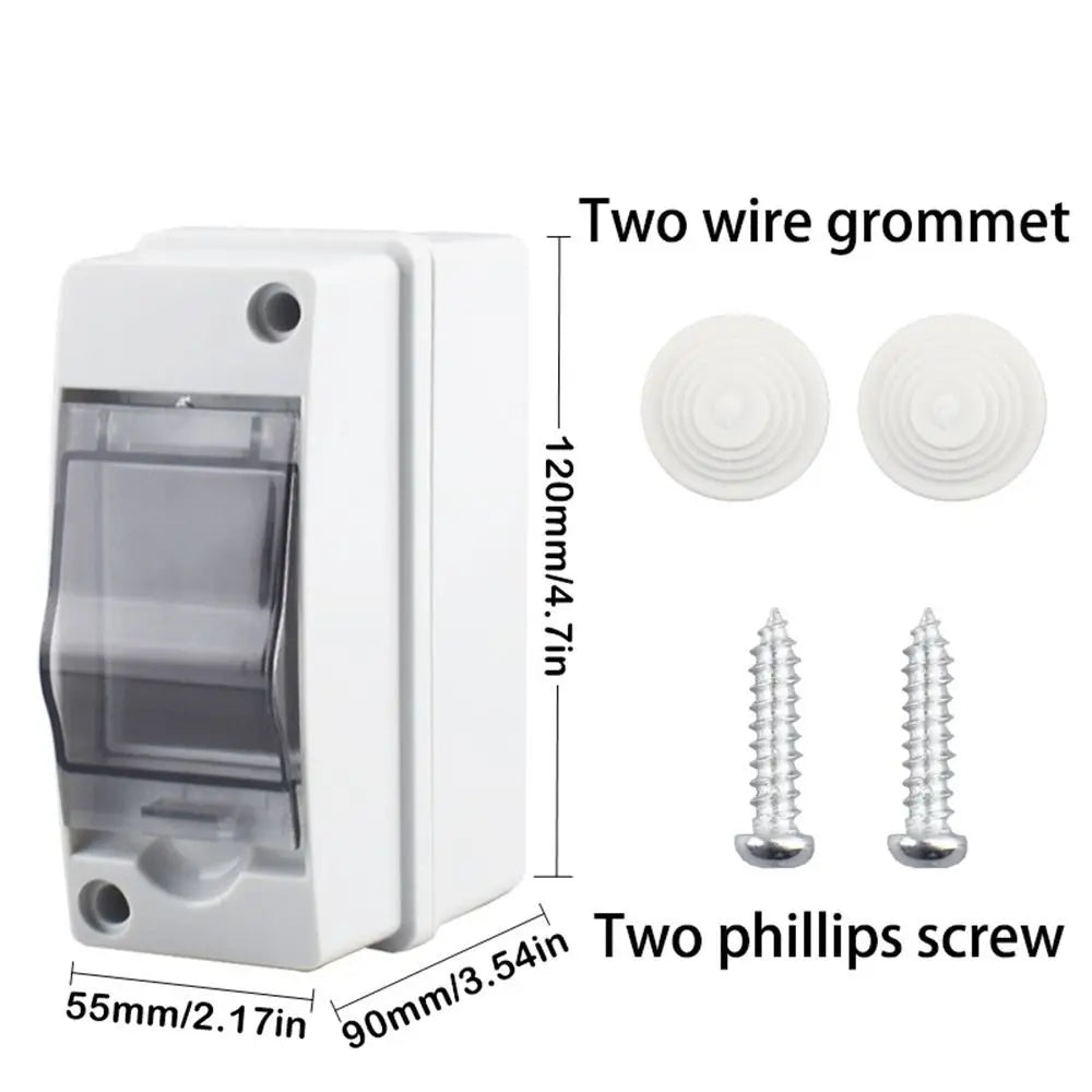 HT-2 IP65 Waterproof Distribution Box 2 Way Solar Junction Box Waterproof Breaker Box Nixie