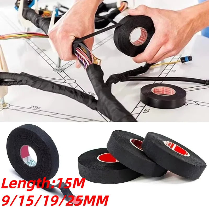 15M Flame Retardant Cloth Tape – Car Wiring Harness Protection Wiring Harness Tape Nixie