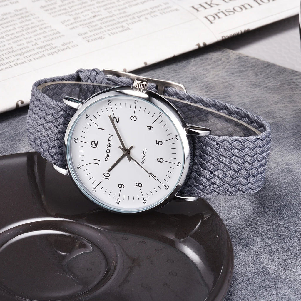 REBIRTH Casual Quartz Watch | Nylon Band, Water Resistant Quartz Wristwatch Nixie