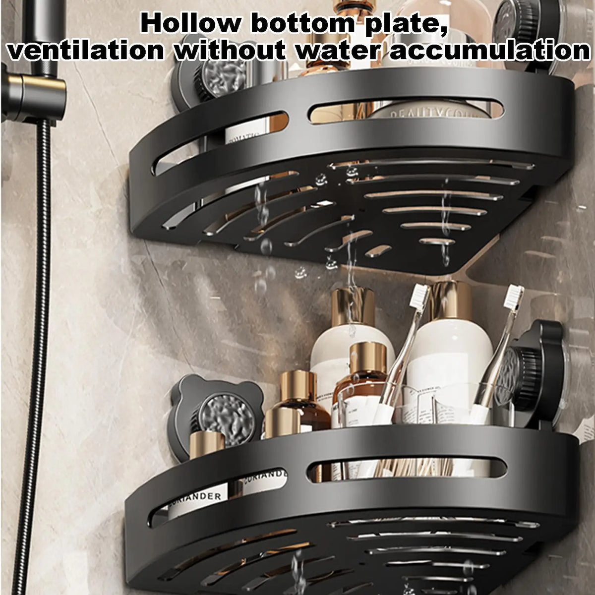 No-Drill Suction Cup Corner Shelf – Bathroom & Kitchen Rack Corner Storage Shelf Nixie