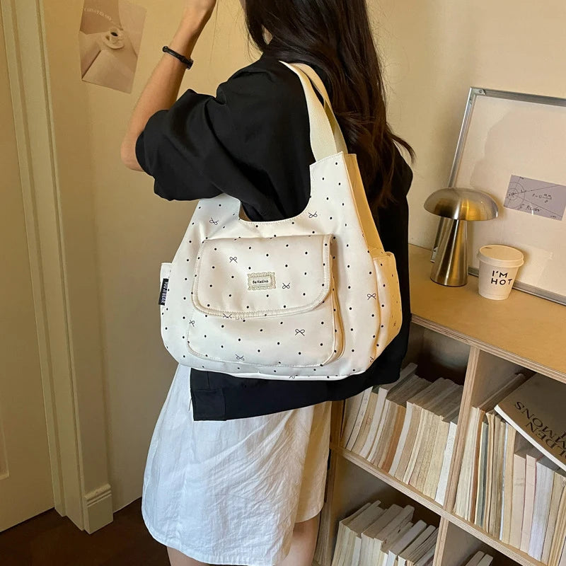 Korean Polka Dot Crossbody Tote Bag – Lightweight Women's Bag Crossbody Tote Bag Nixie
