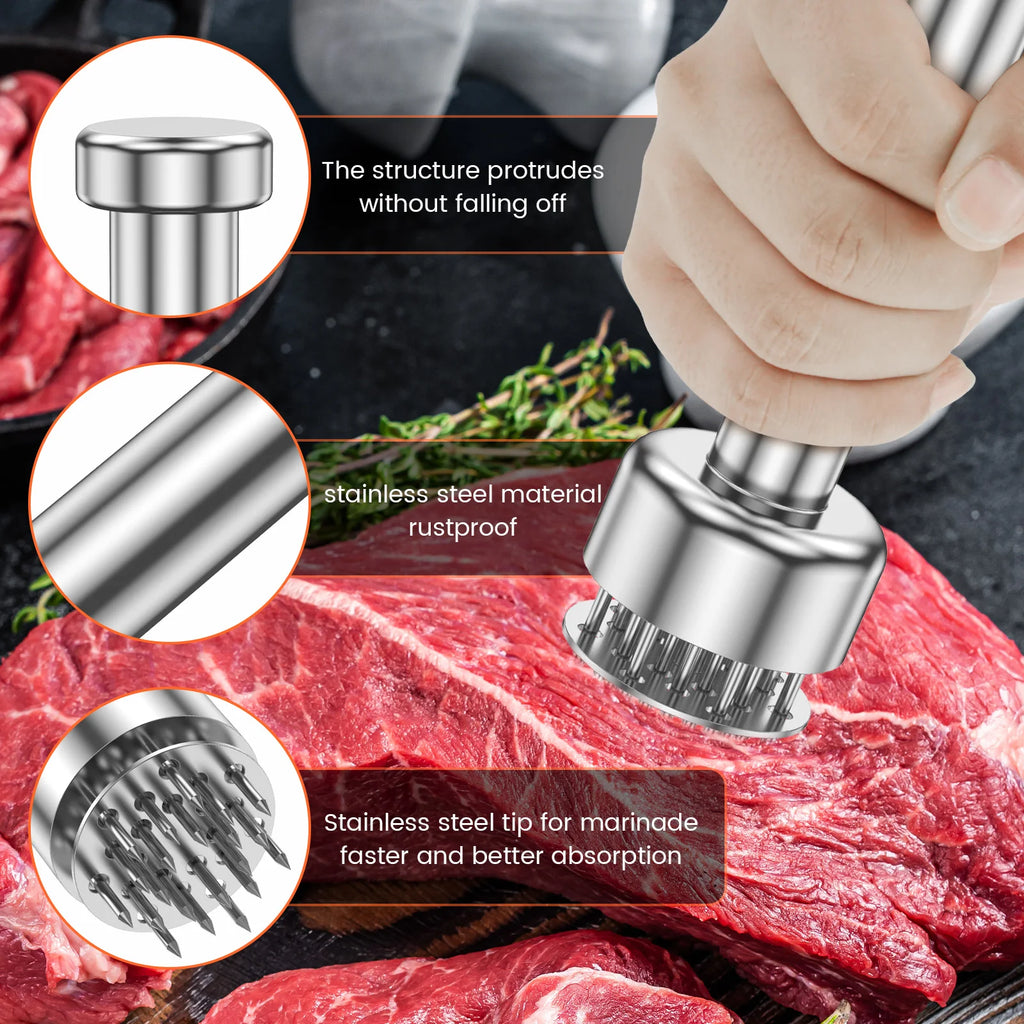 Stainless Steel 21-Needle Meat Tenderizer – Steak & Poultry Tool Meat Tenderizer Tool Nixie