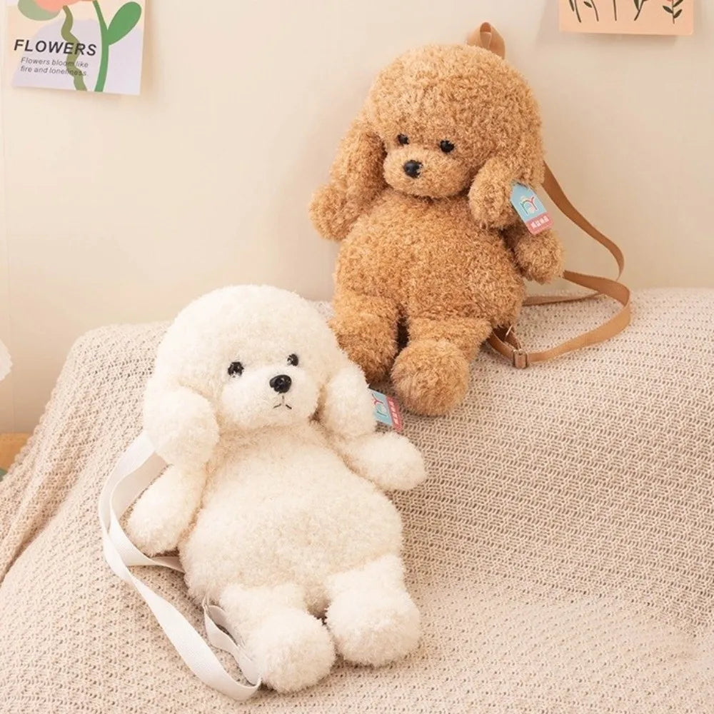 Kawaii Plush Teddy Dog Backpack – Cute Poodle Bag for Girls Plush Animal Backpack Nixie