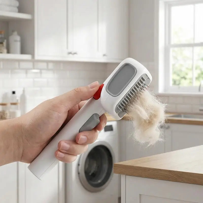2-in-1 Self-Cleaning Pet Deshedding Brush for Dogs & Cats Pet Grooming Brush Nixie