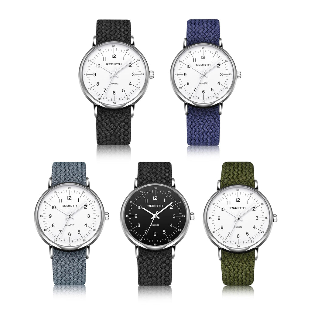 REBIRTH Casual Quartz Watch | Nylon Band, Water Resistant Quartz Wristwatch Nixie