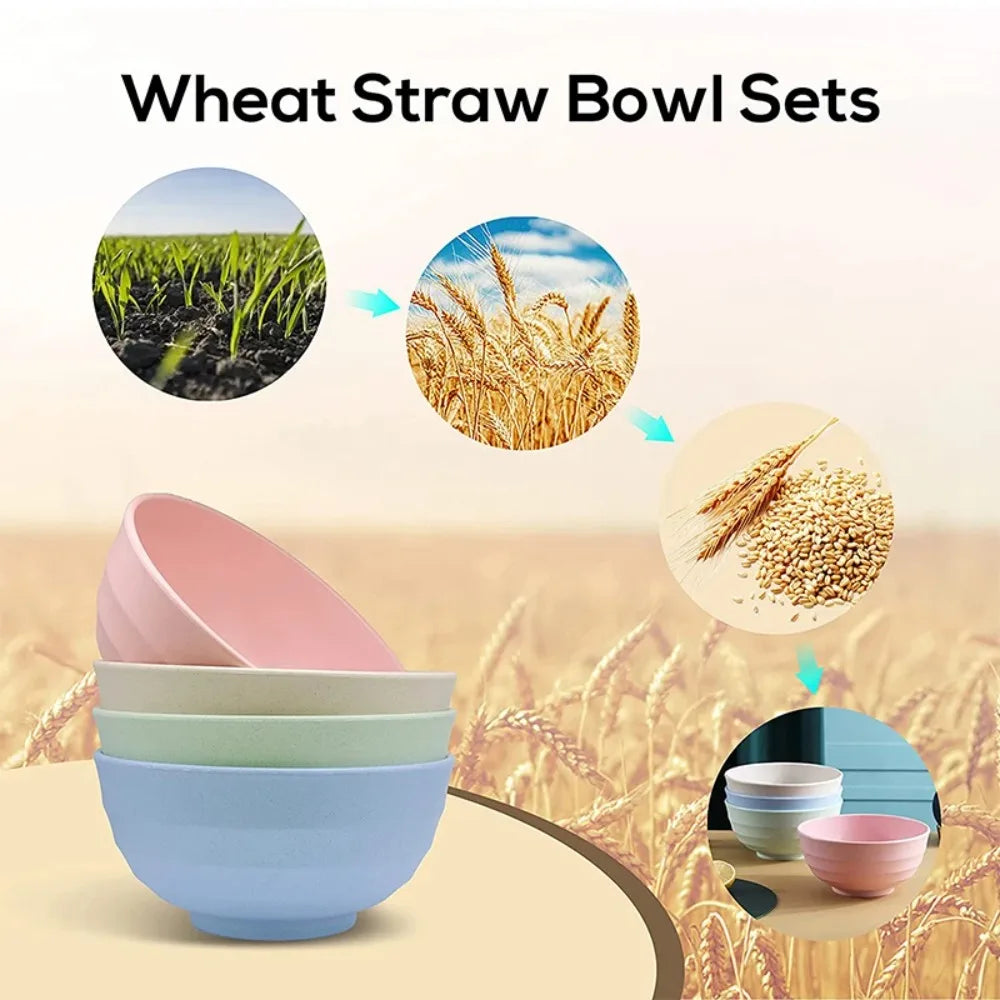 Wheat Straw Ramen Bowl Set of 4 – 15cm Eco-Friendly Plastic